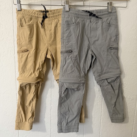 Eddie Bauer Other - Eddie Bauer Boys Khaki Pants Converts To Shorts - Size 5 Lot Of Two Khaki Gray